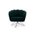 Poltrona Ariel Base Aço Suede Esmeralda e Preta