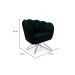Poltrona Ariel Base Aço Suede Esmeralda e Preta