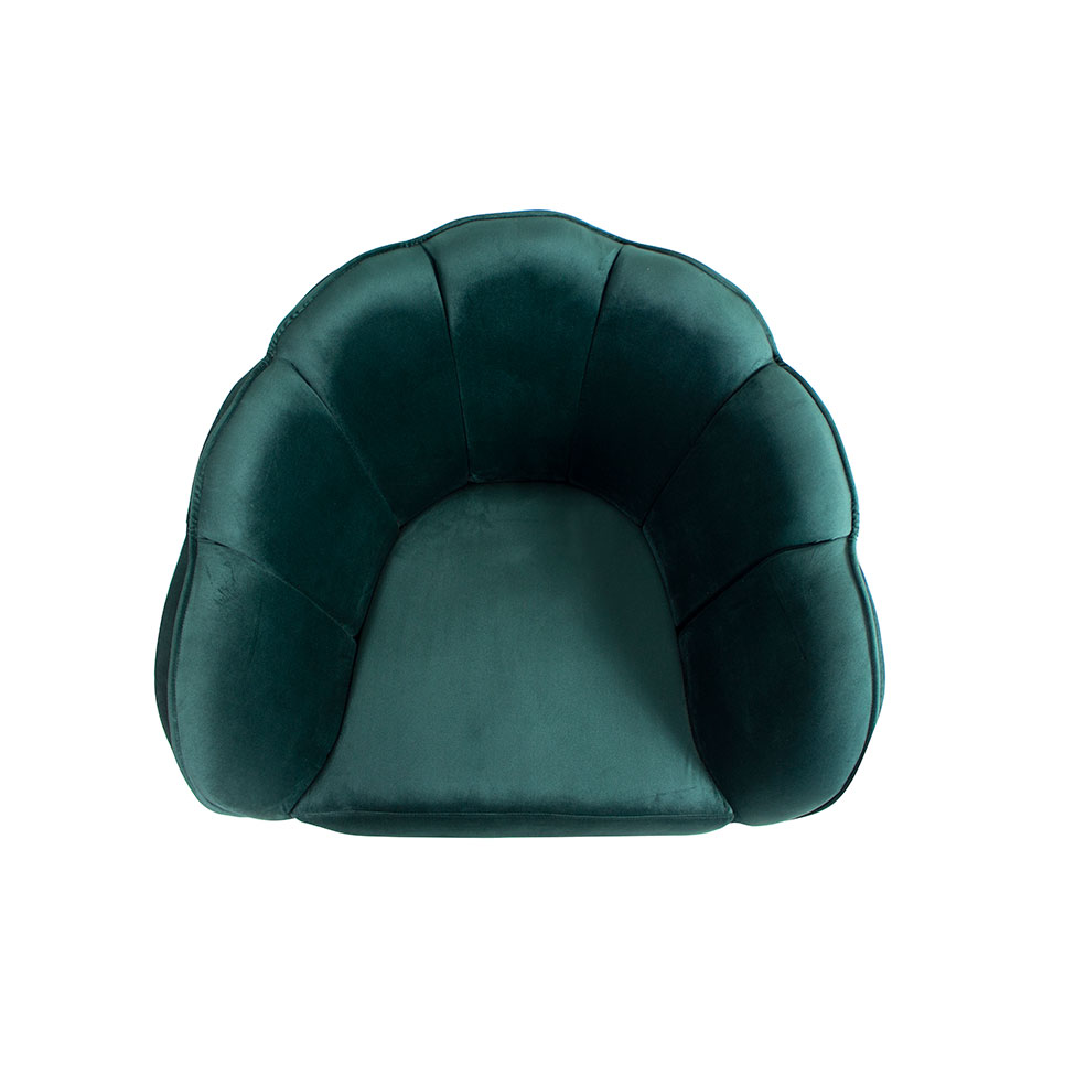 Poltrona Ariel Base Aço Suede Esmeralda e Preta