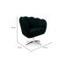 Poltrona Ariel Giratória Suede Esmeralda e Cromada