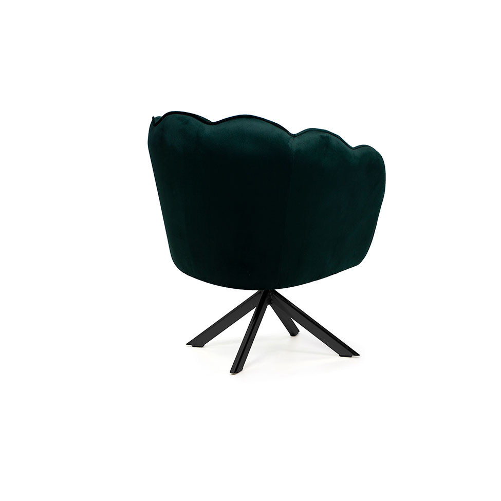 Poltrona Ariel Giratória Suede Esmeralda e Preta