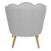 Poltrona Ariel Linho Creme e Dourada