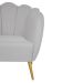 Poltrona Ariel Linho Creme e Dourada