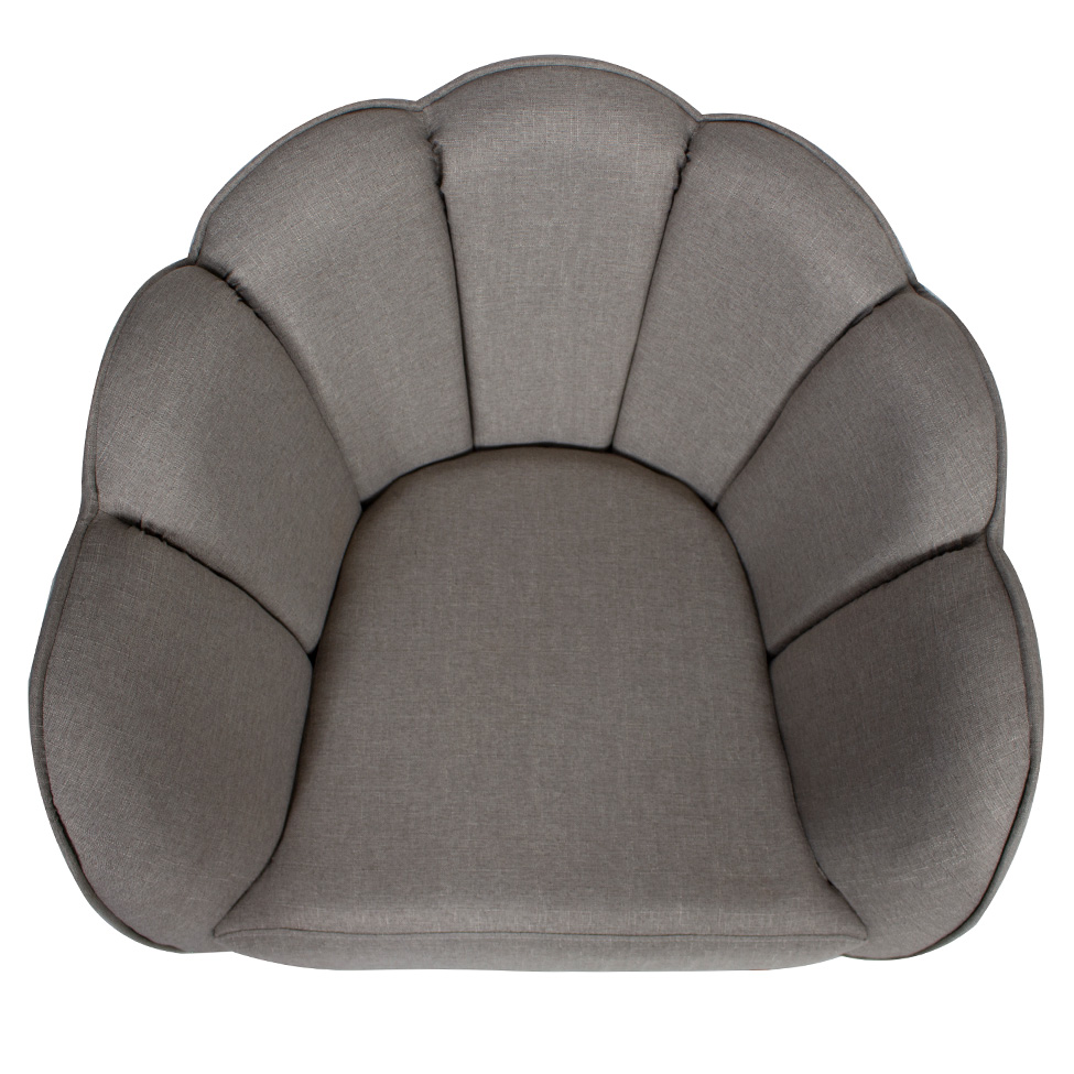 Poltrona Ariel Linho Fendi e Dourada