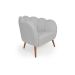 Poltrona Ariel Pé Palito Linho Creme e Cobre