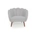 Poltrona Ariel Pé Palito Linho Creme e Cobre