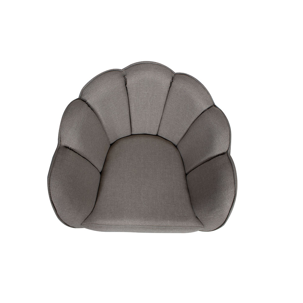 Poltrona Ariel Pé Palito Linho Fendi e Cobre