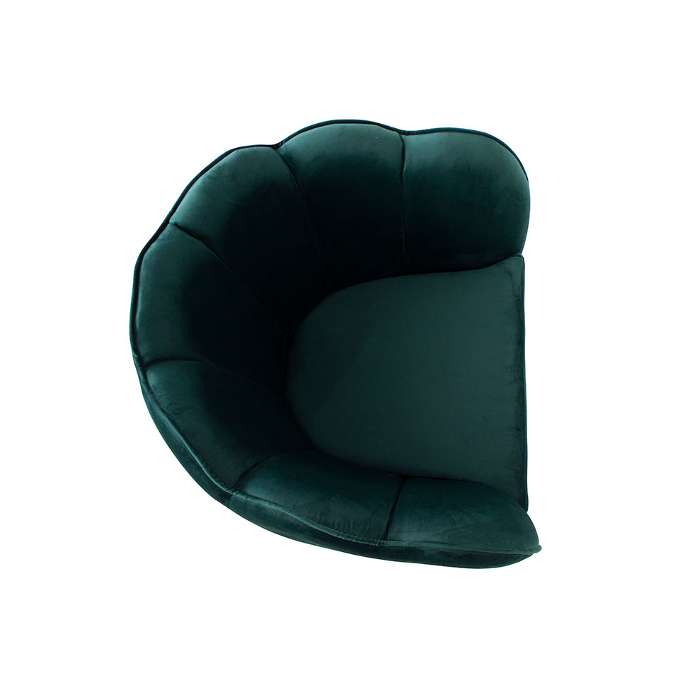 Poltrona Ariel Pé Palito Suede Esmeralda e Madeira