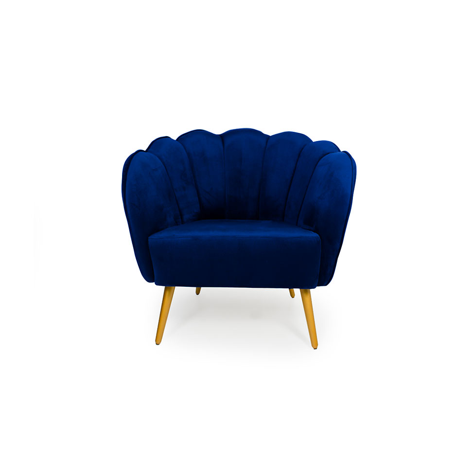 Poltrona Ariel Pé Palito Veludo Royal e Bronze