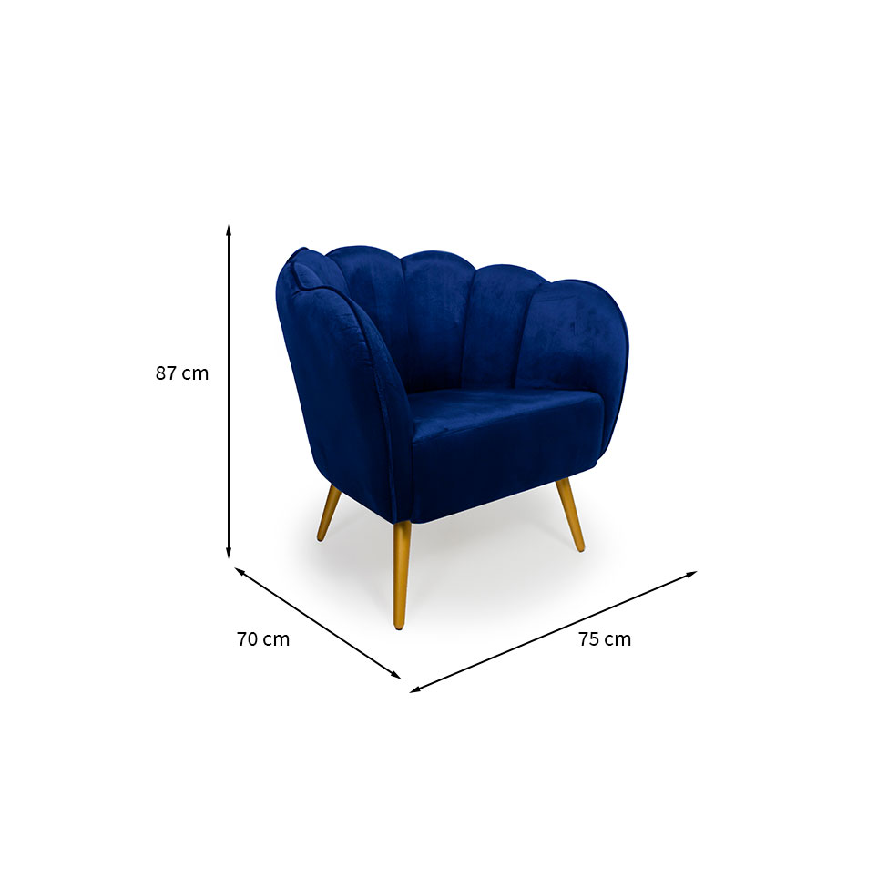 Poltrona Ariel Pé Palito Veludo Royal e Bronze