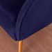 Poltrona Ariel Suede Azul Marinho e Dourada