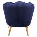 Poltrona Ariel Suede Azul Marinho e Dourada