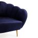 Poltrona Ariel Suede Azul Marinho e Dourada