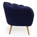 Poltrona Ariel Suede Azul Marinho e Dourada