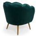 Poltrona Ariel Suede Esmeralda e Dourada