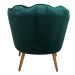 Poltrona Ariel Suede Esmeralda e Dourada