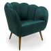 Poltrona Ariel Suede Esmeralda e Dourada