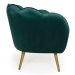 Poltrona Ariel Suede Esmeralda e Dourada