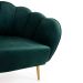 Poltrona Ariel Suede Esmeralda e Dourada