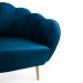 Poltrona Ariel Veludo Azul e Dourada