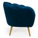 Poltrona Ariel Veludo Azul e Dourada