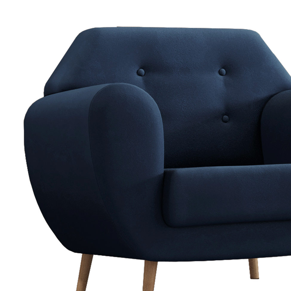 Poltrona Beegees Velosuede Azul Marinho