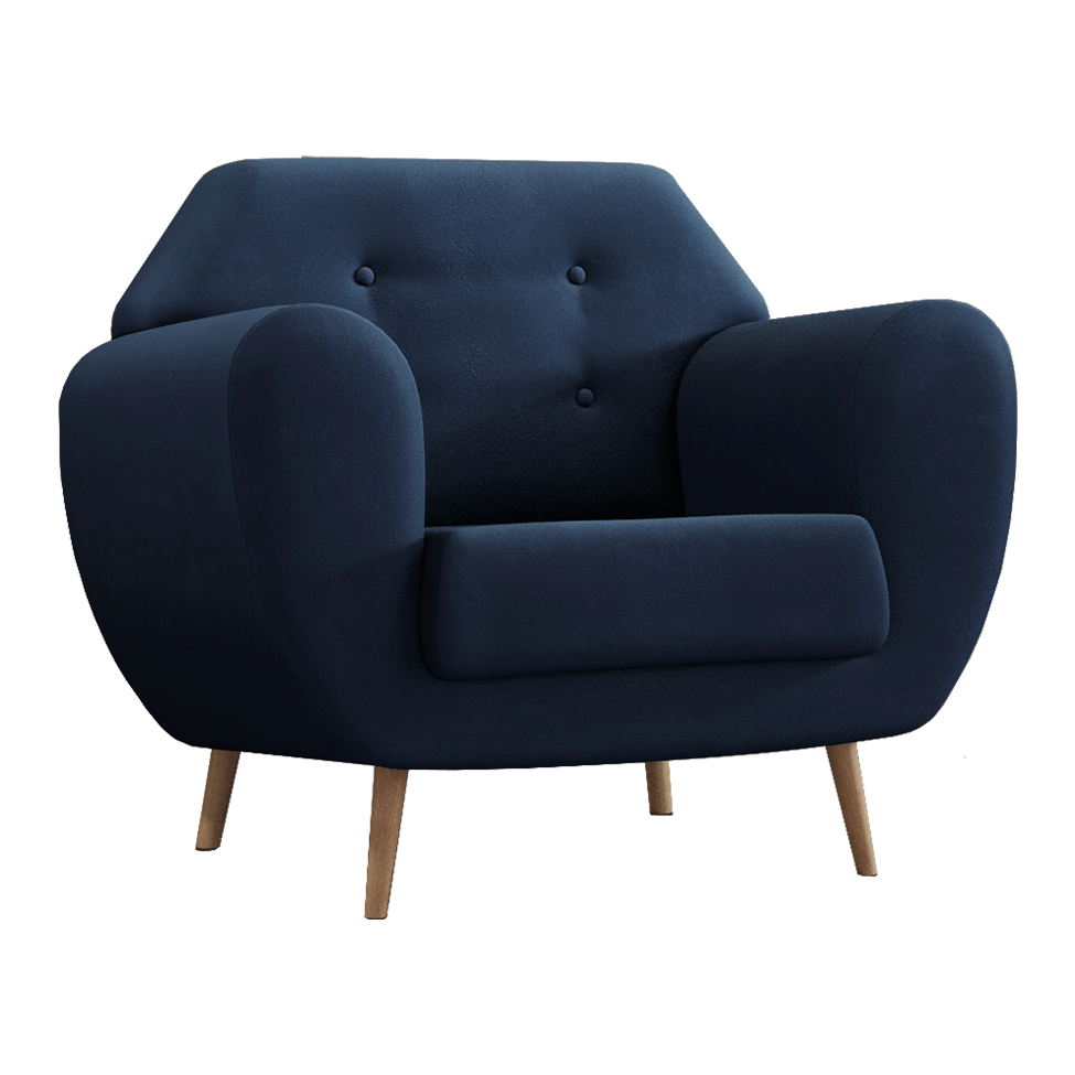 Poltrona Beegees Velosuede Azul Marinho