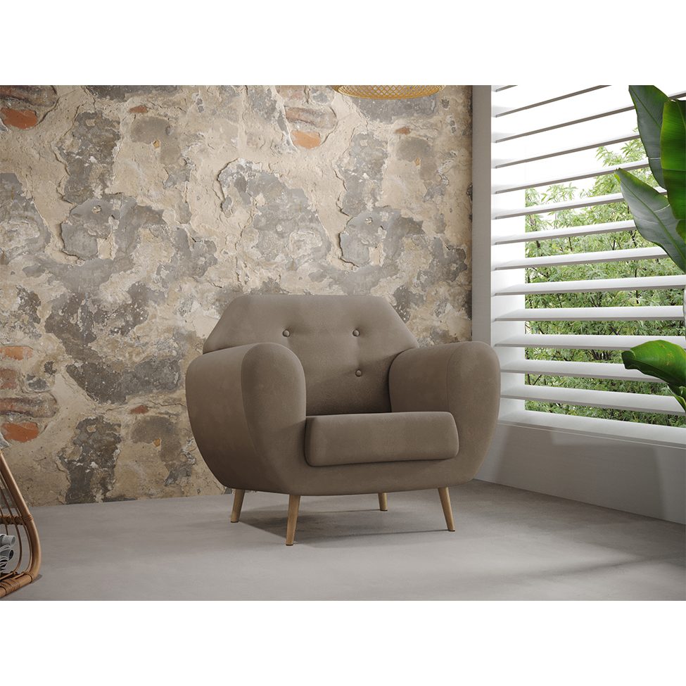 Poltrona Beegees Velosuede Bege