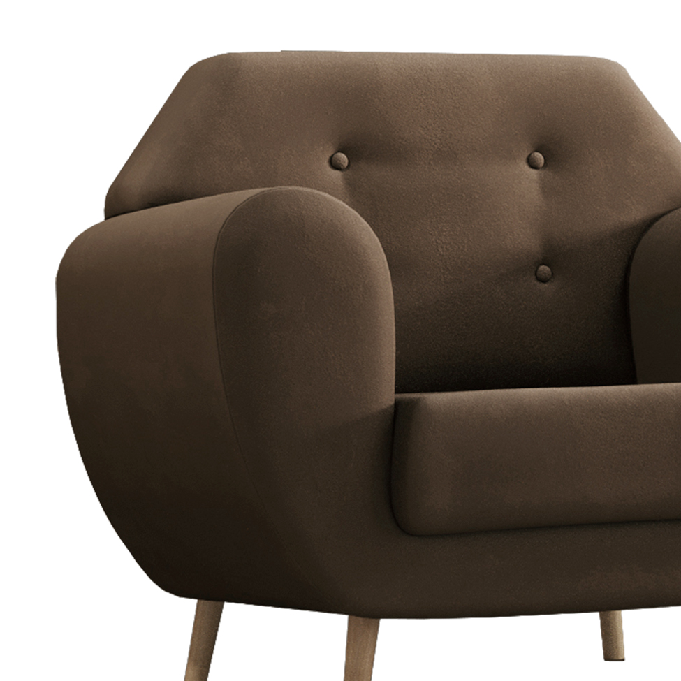 Poltrona Beegees Velosuede Marrom