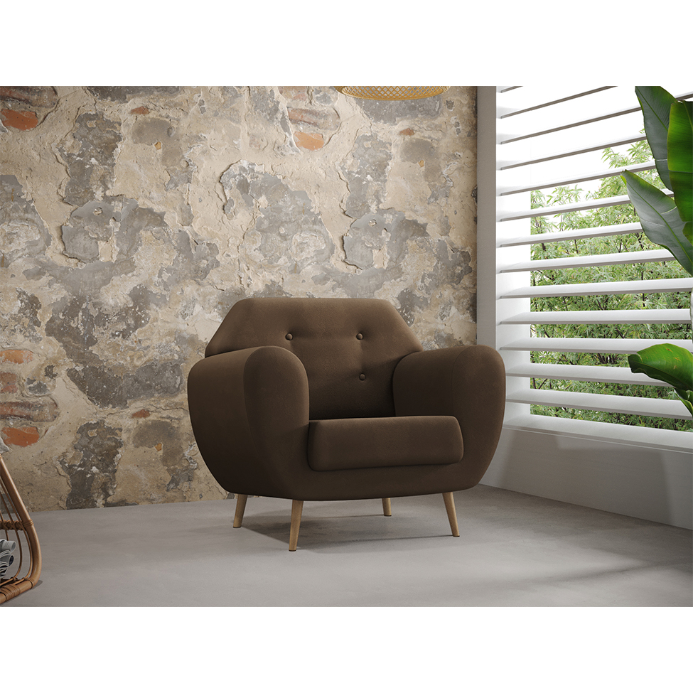 Poltrona Beegees Velosuede Marrom