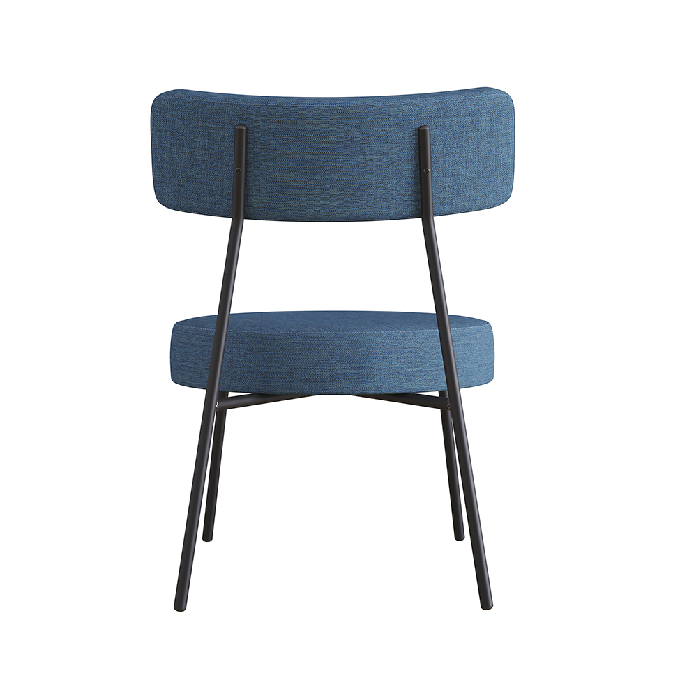 Poltrona Bock Linho Azul e Preta