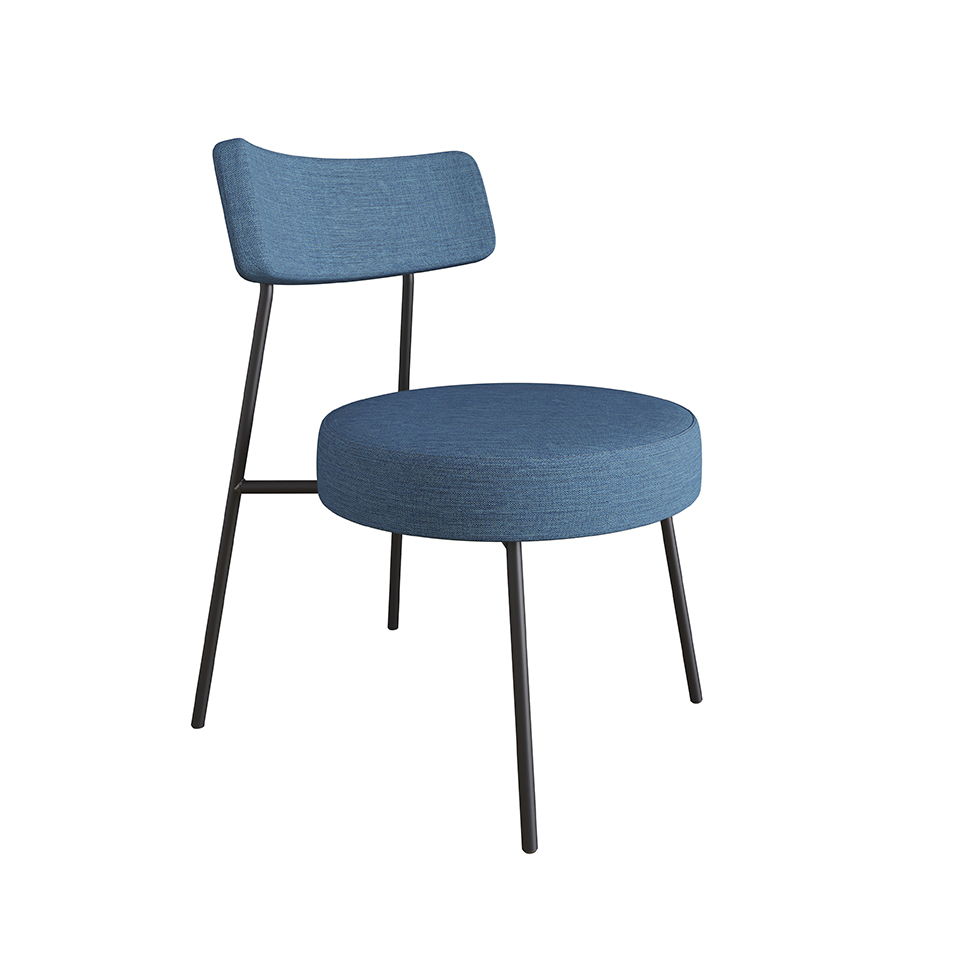 Poltrona Bock Linho Azul e Preta