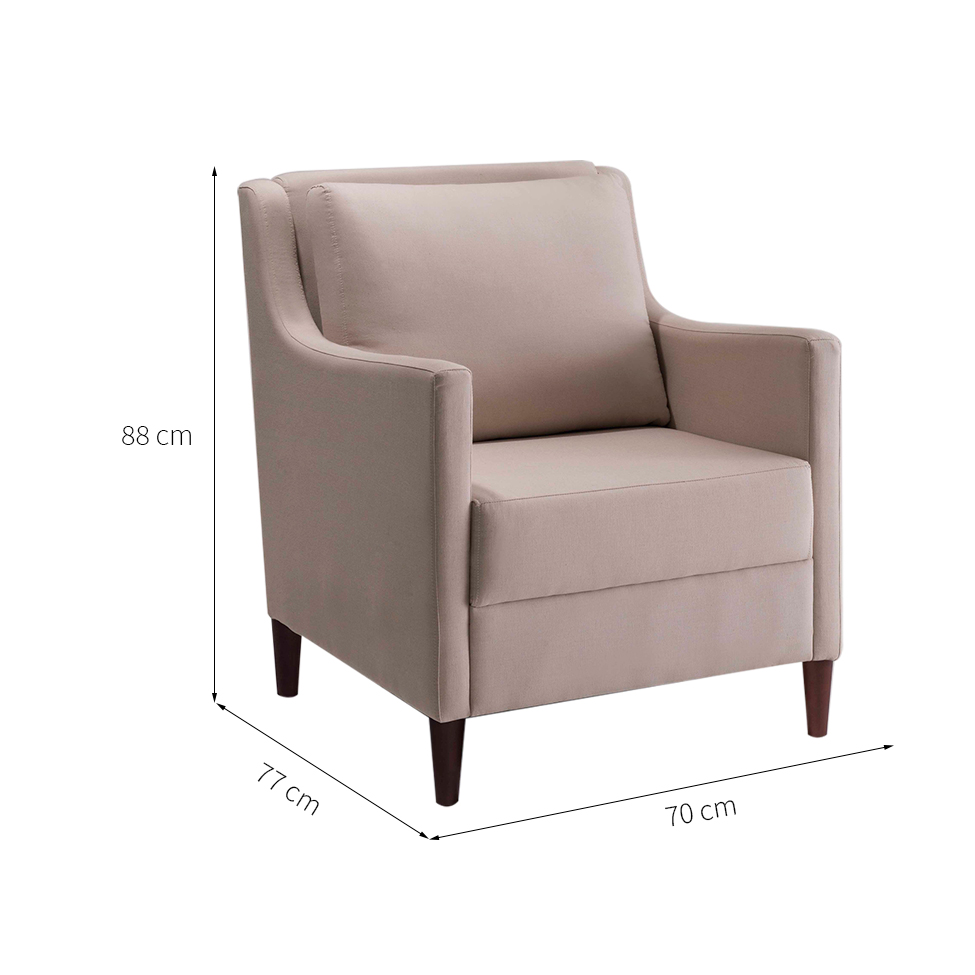 Poltrona Ellen Bege 88x70 cm