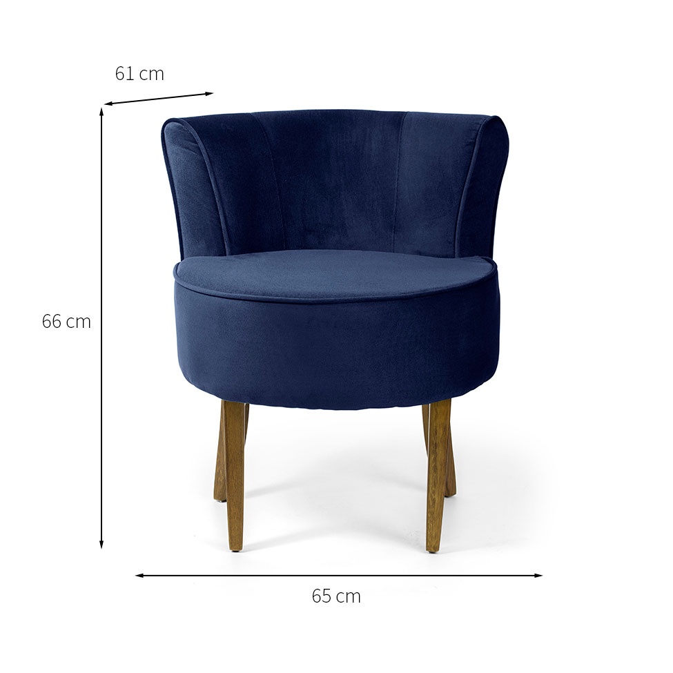 Poltrona Olivia I Veludo Azul