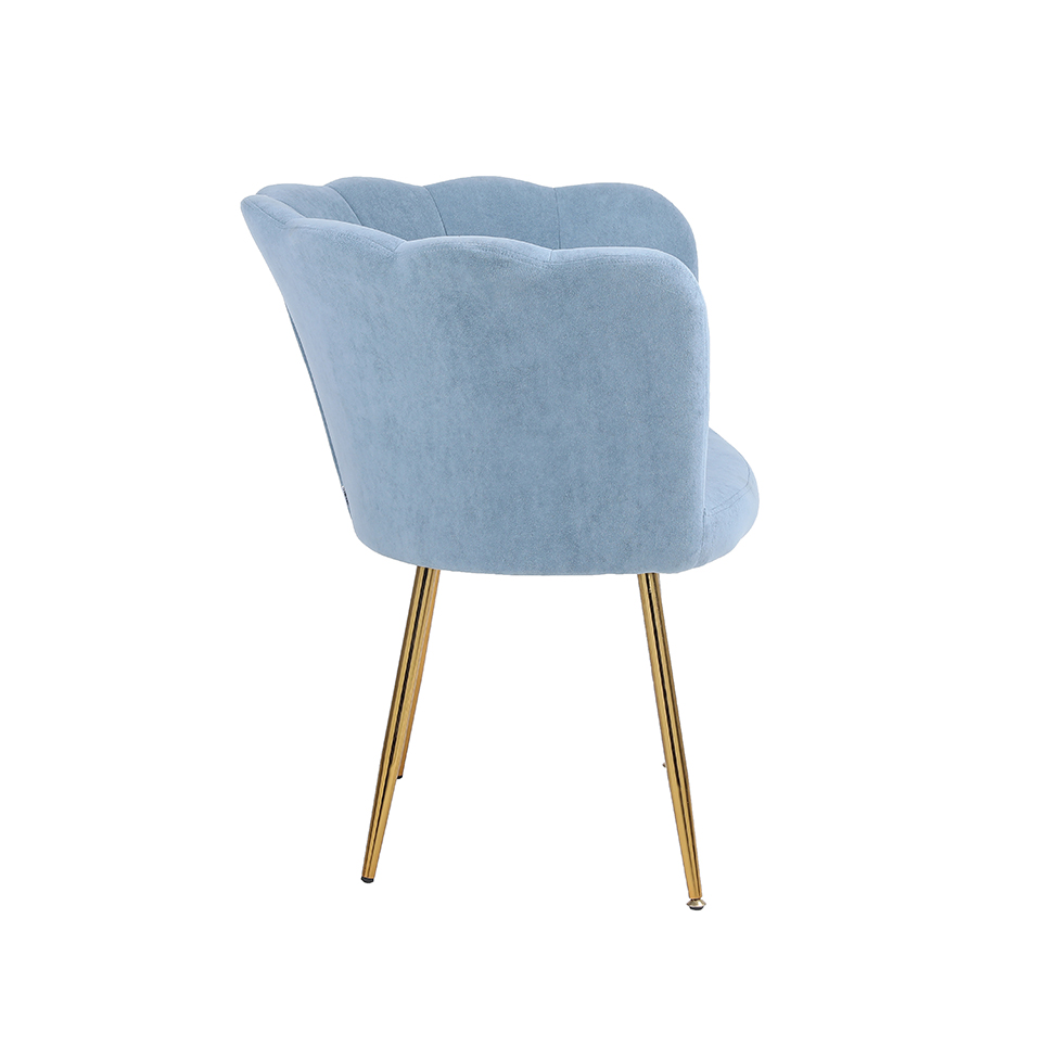Poltrona Pétalas Aveludadas Eva Azul Claro