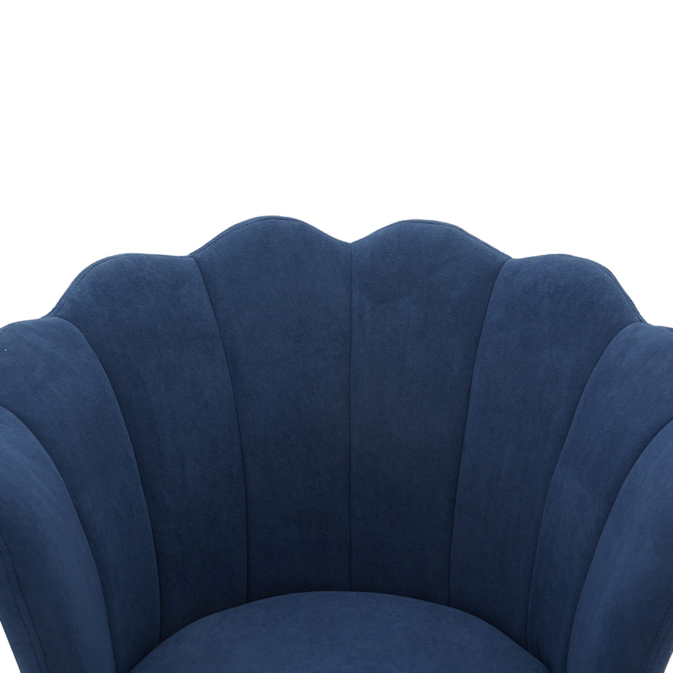 Poltrona Pétalas Aveludadas Eva Azul Marinho