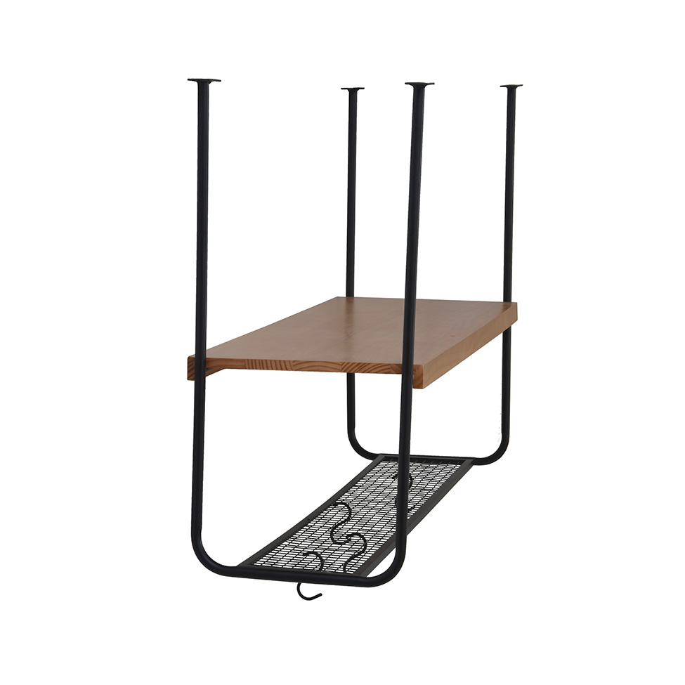Prateleira Hangen Avelã e Preta 102 cm