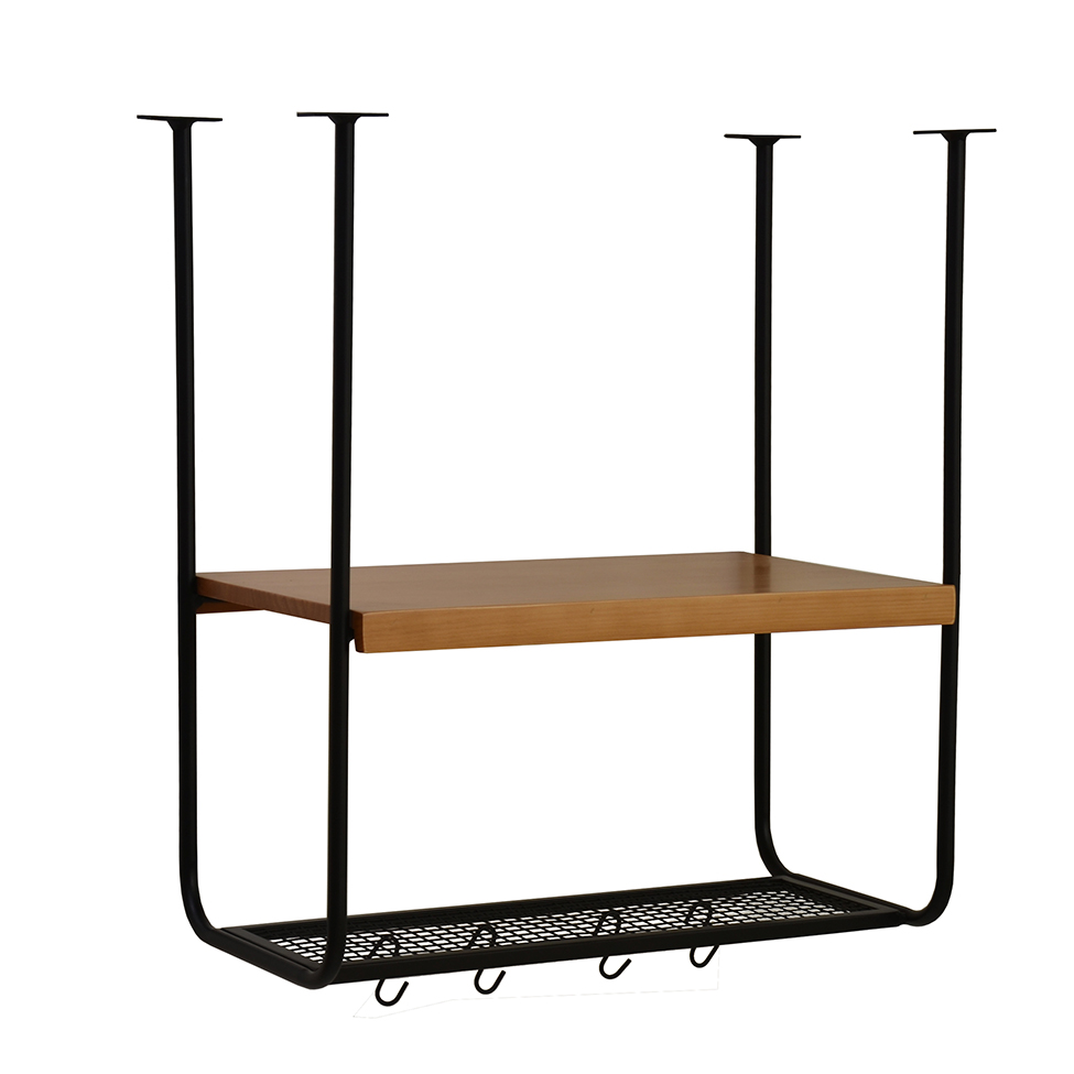 Prateleira Hangen Preta e Avelã 66 cm