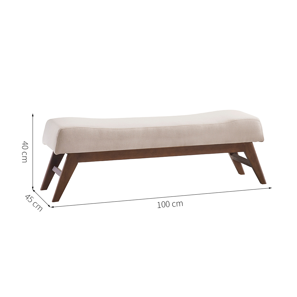 Puff Hórus Bege e Imbuia 100 cm