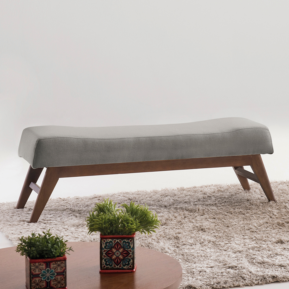 Puff Hórus Cinza e Imbuia 100 cm