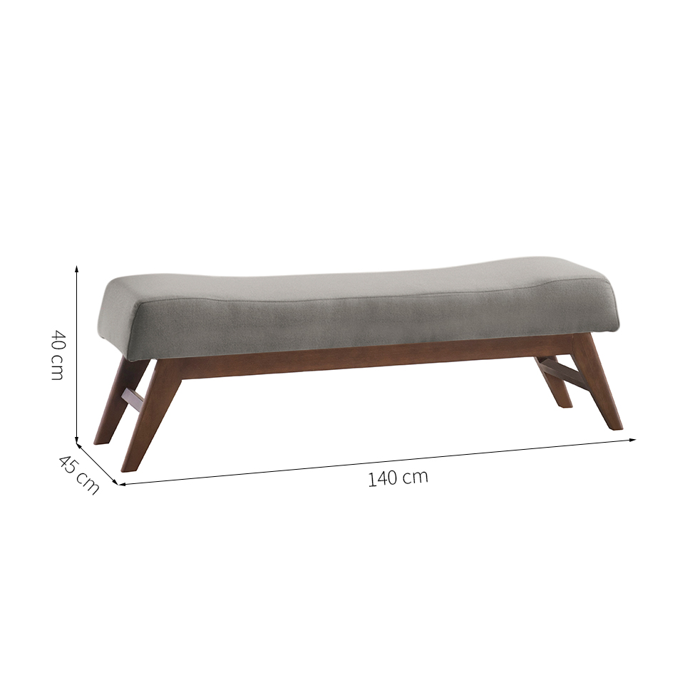 Puff Hórus Cinza e Imbuia 140 cm