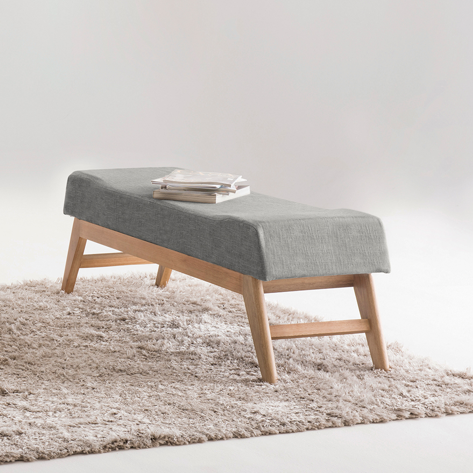 Puff Hórus Cinza e Natural 140 cm