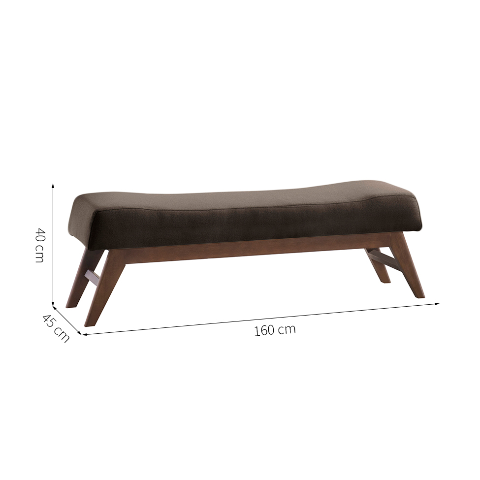 Puff Hórus Marrom e Imbuia 160 cm
