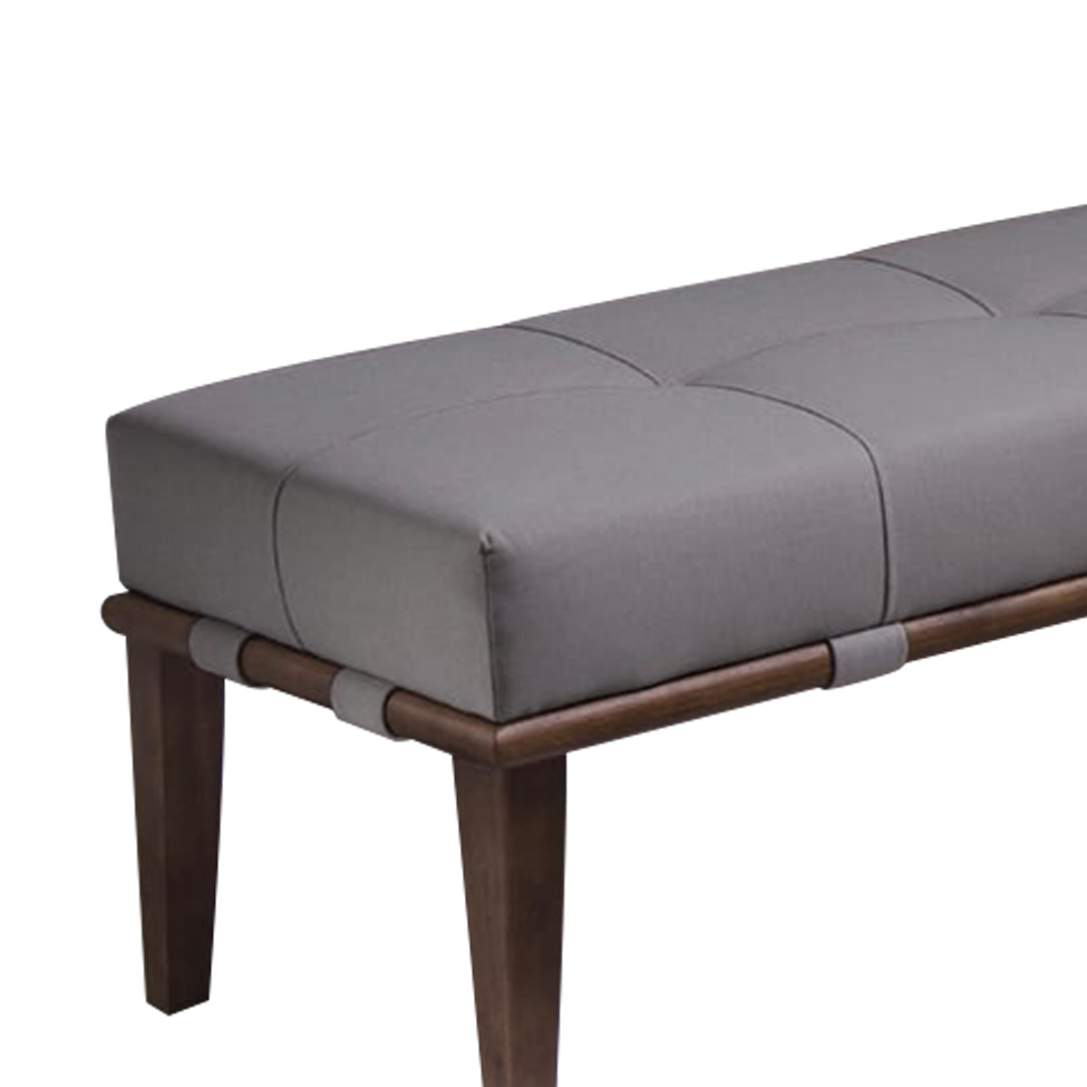 Puff Lívia Cinza e Imbuia 160 cm