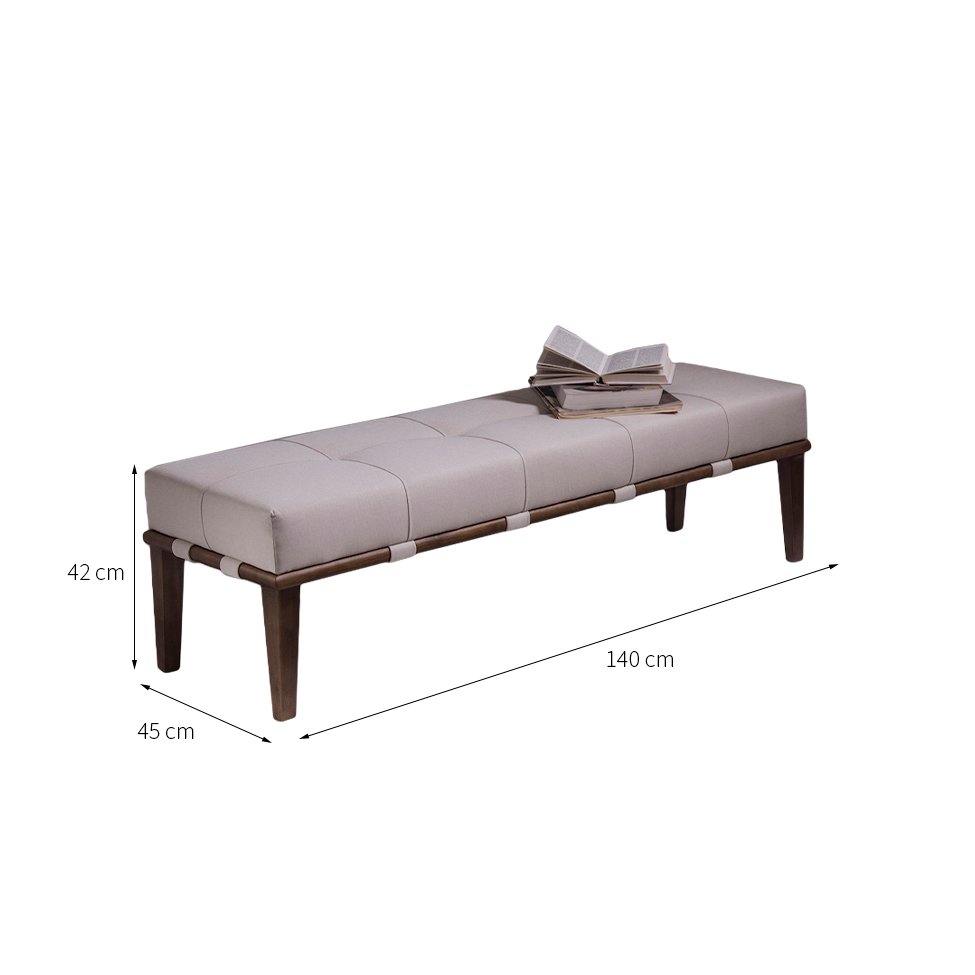 Puff Livia Bege 140 cm