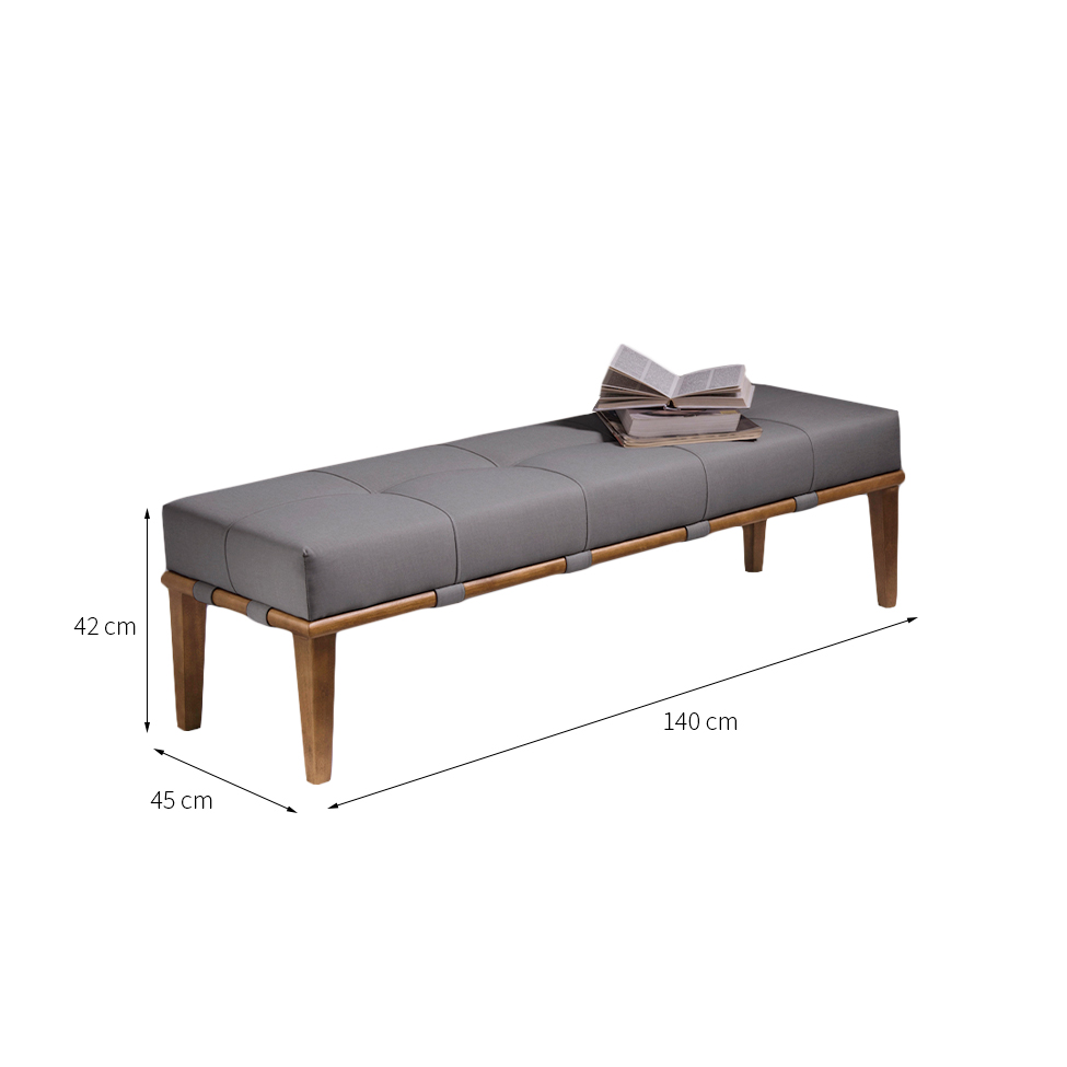 Puff Livia Cinza 140 cm