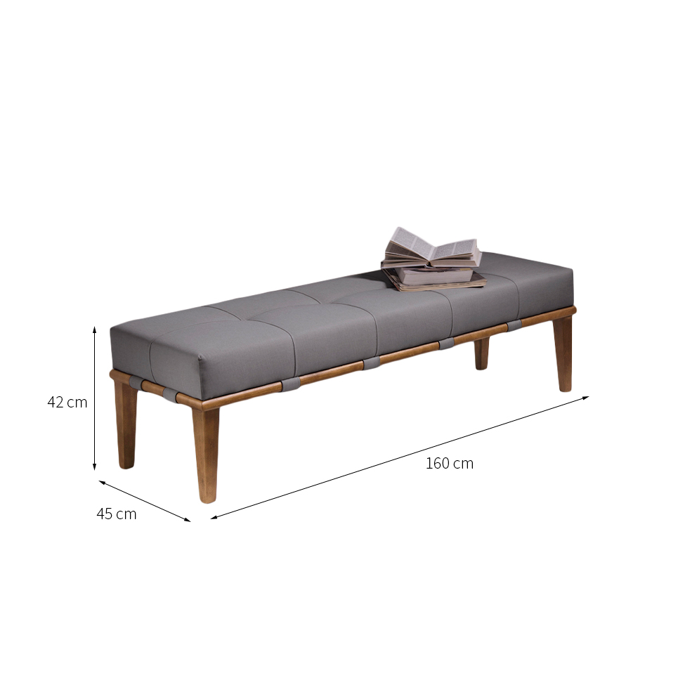 Puff Livia Cinza 160 cm