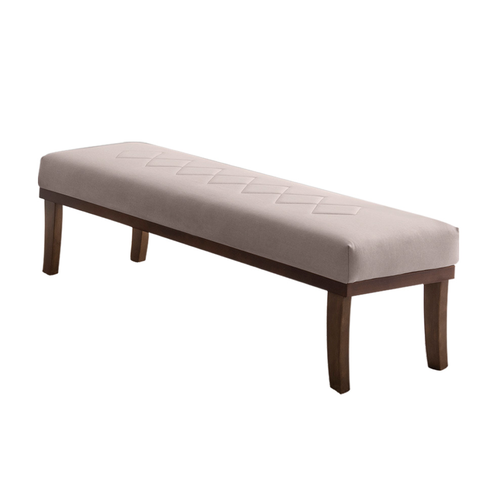 Puff Theo Bege e Imbuia 140 cm