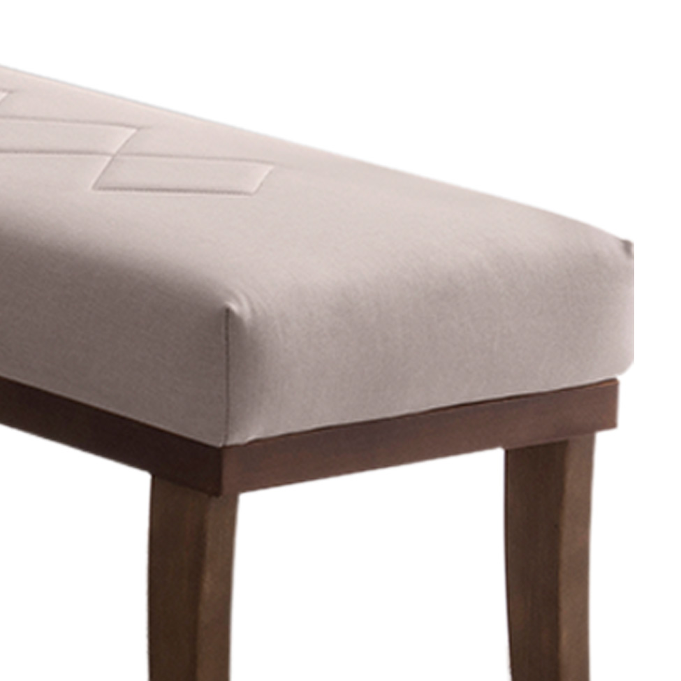 Puff Theo Bege e Imbuia 140 cm
