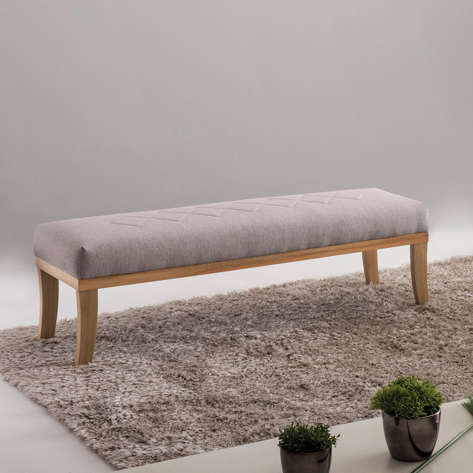 Puff Theo Bege e Natural 140 cm